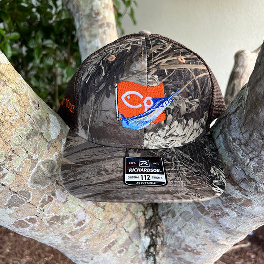 Camo CP Flag Hat with Brown
